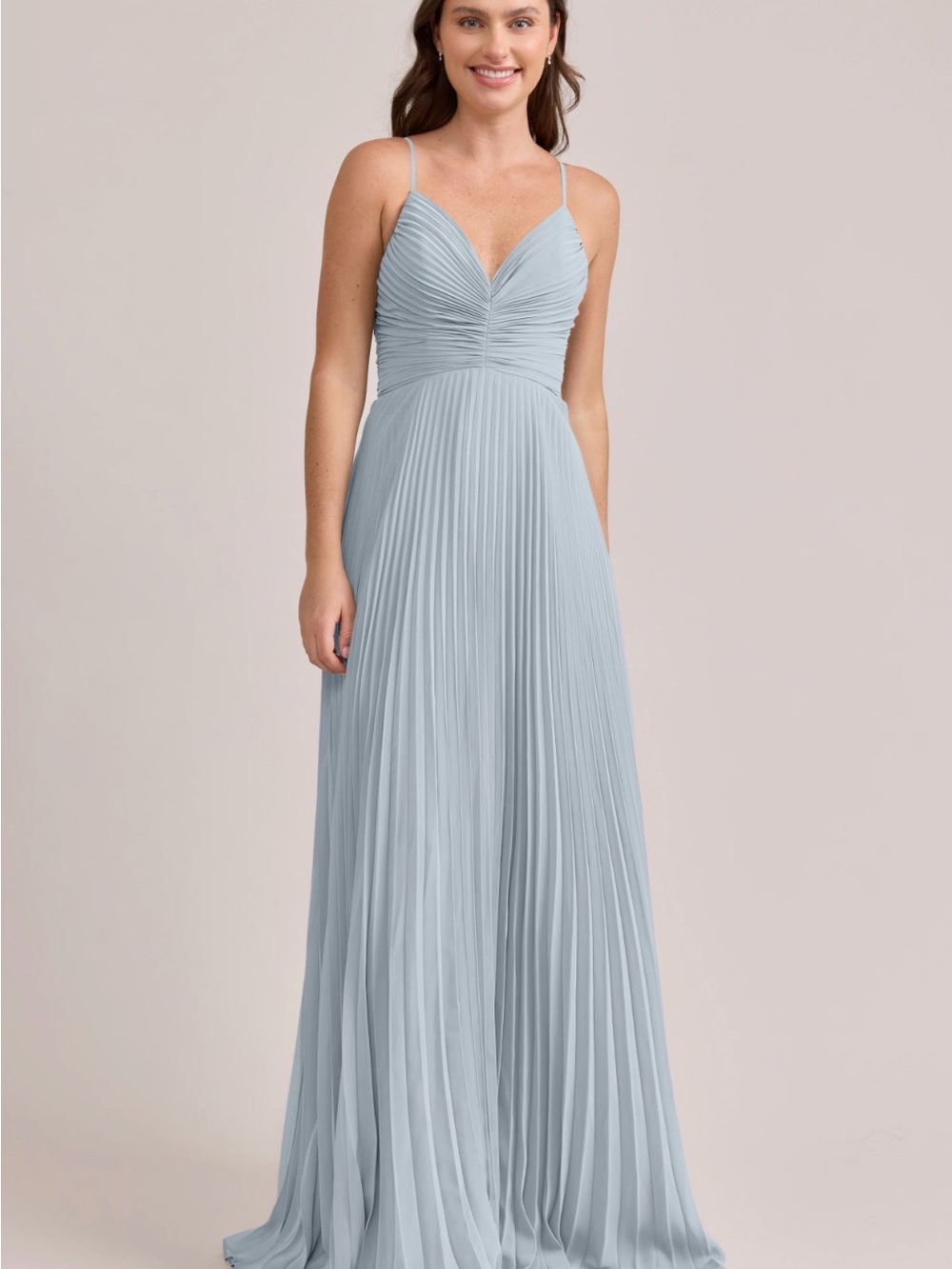 Revelry Sky Blue Vivian Chiffon Pleated Dress